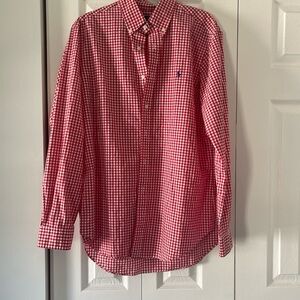 MINT- Men’s Polo by Ralph Lauren Red Checkered Button Down Shirt